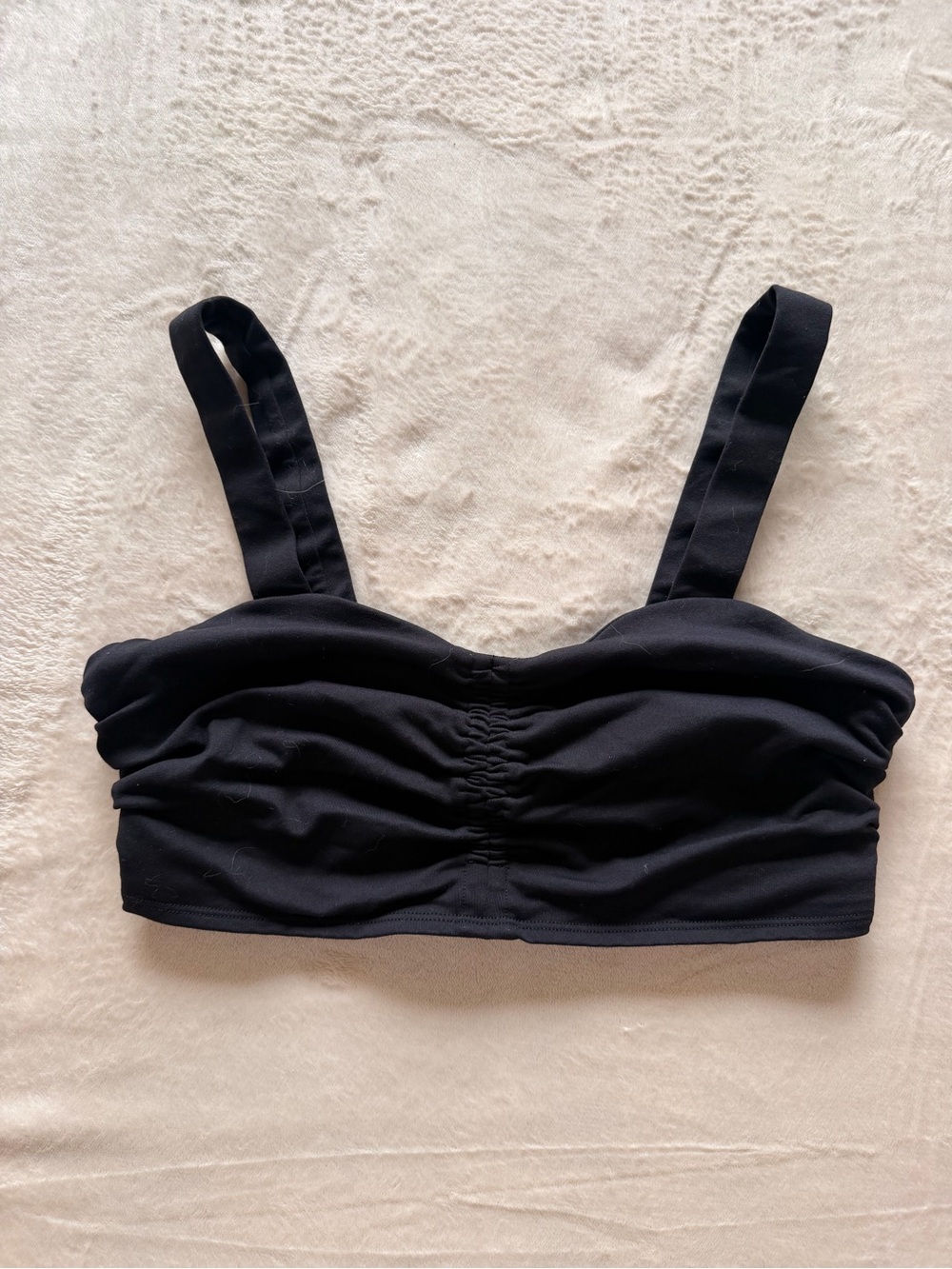 ALO Yoga Black Ruched Crop Bralette
